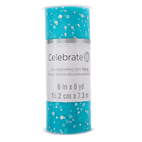 12 Pack: 6" x 8yd. Holographic Foil Dot Tulle by Celebrate It